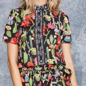 Black milk DESERT FLOWER BOSS SHIRT - LIMITED with cacti